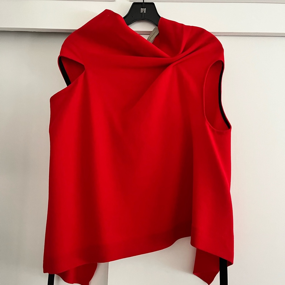 Roland Mouret Vibrant Red Cowl Neck Top